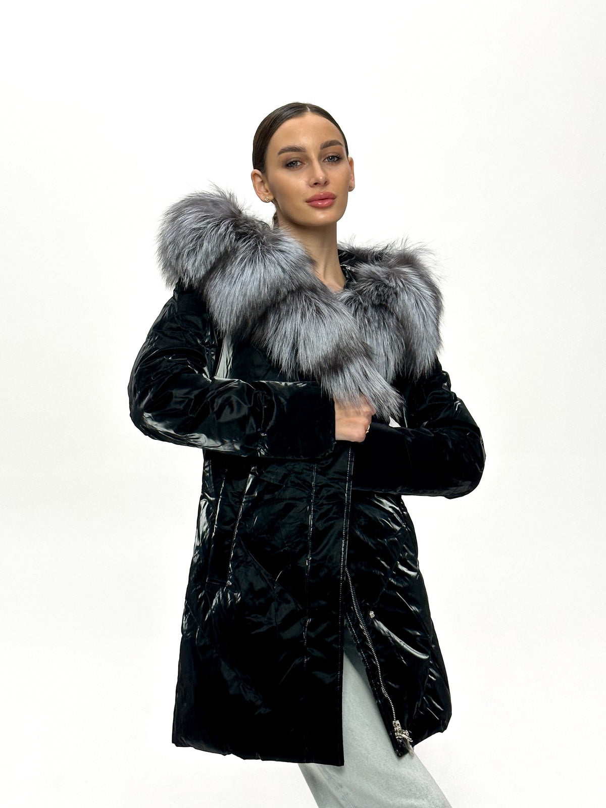 Alaska Outerwear Company Women's Silver Fox Fur Down Coat