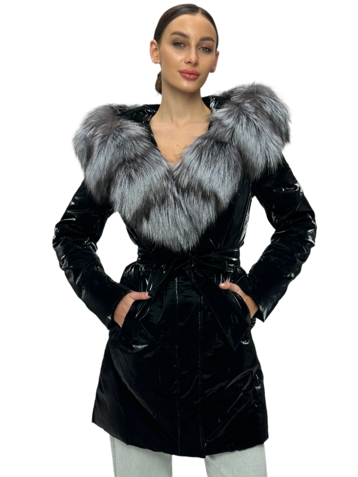 Alaska Outerwear Company Women's Silver Fox Fur Down Coat
