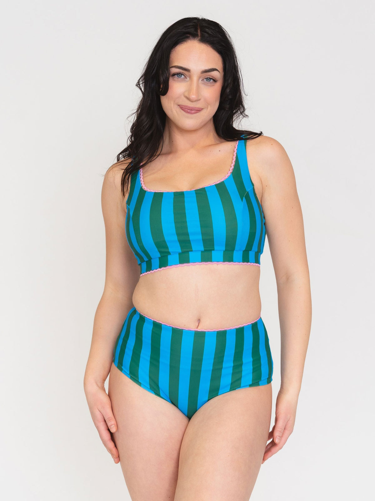Bas de maillot de bain à rayures Juniper Lime Ricki