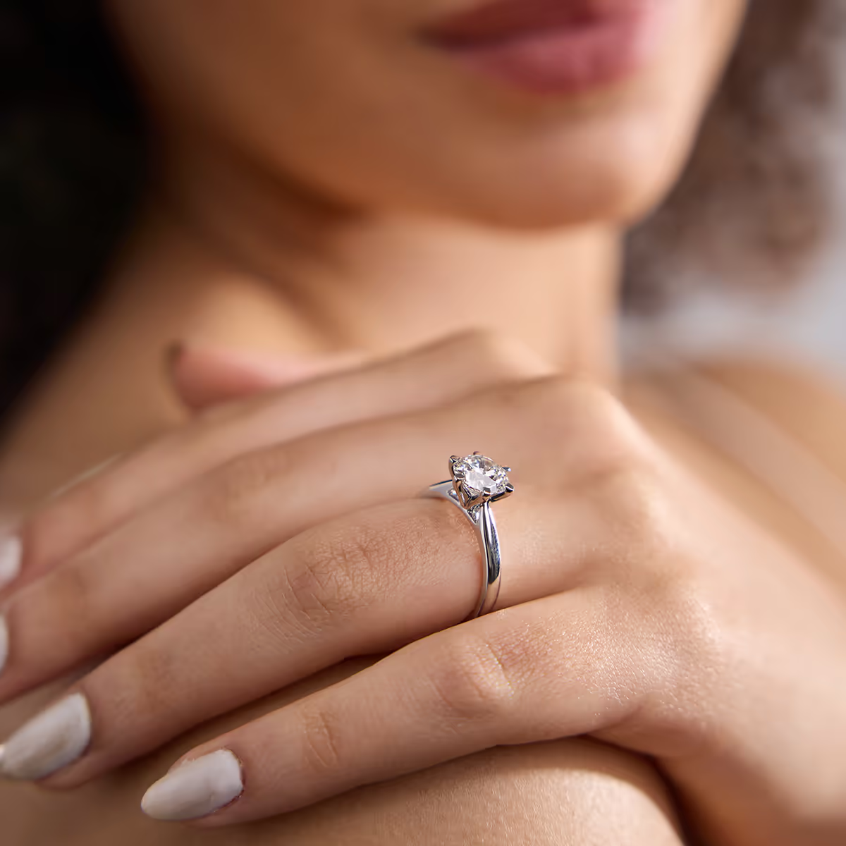 VossAgin - 2 CTW Round Lab Grown Diamond Six Prong Solitaire Engagement Ring - G-VS Clarity, AGI Certified, 14K White Gold - 8.5