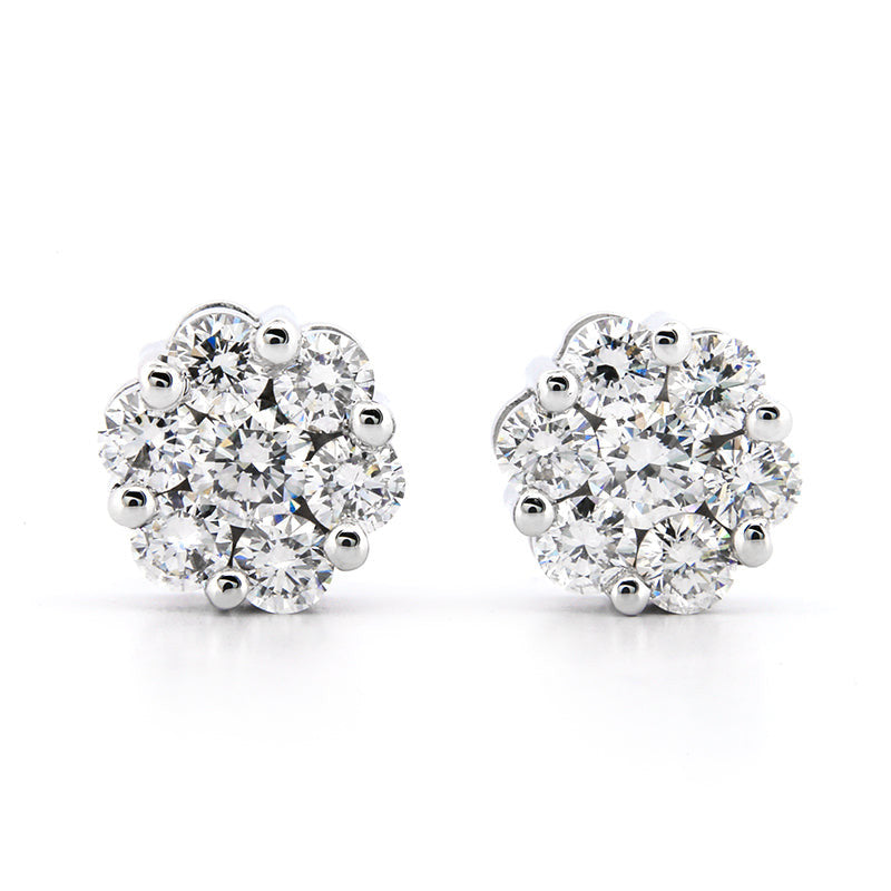 Aretes de broquel con racimo floral VossAgin