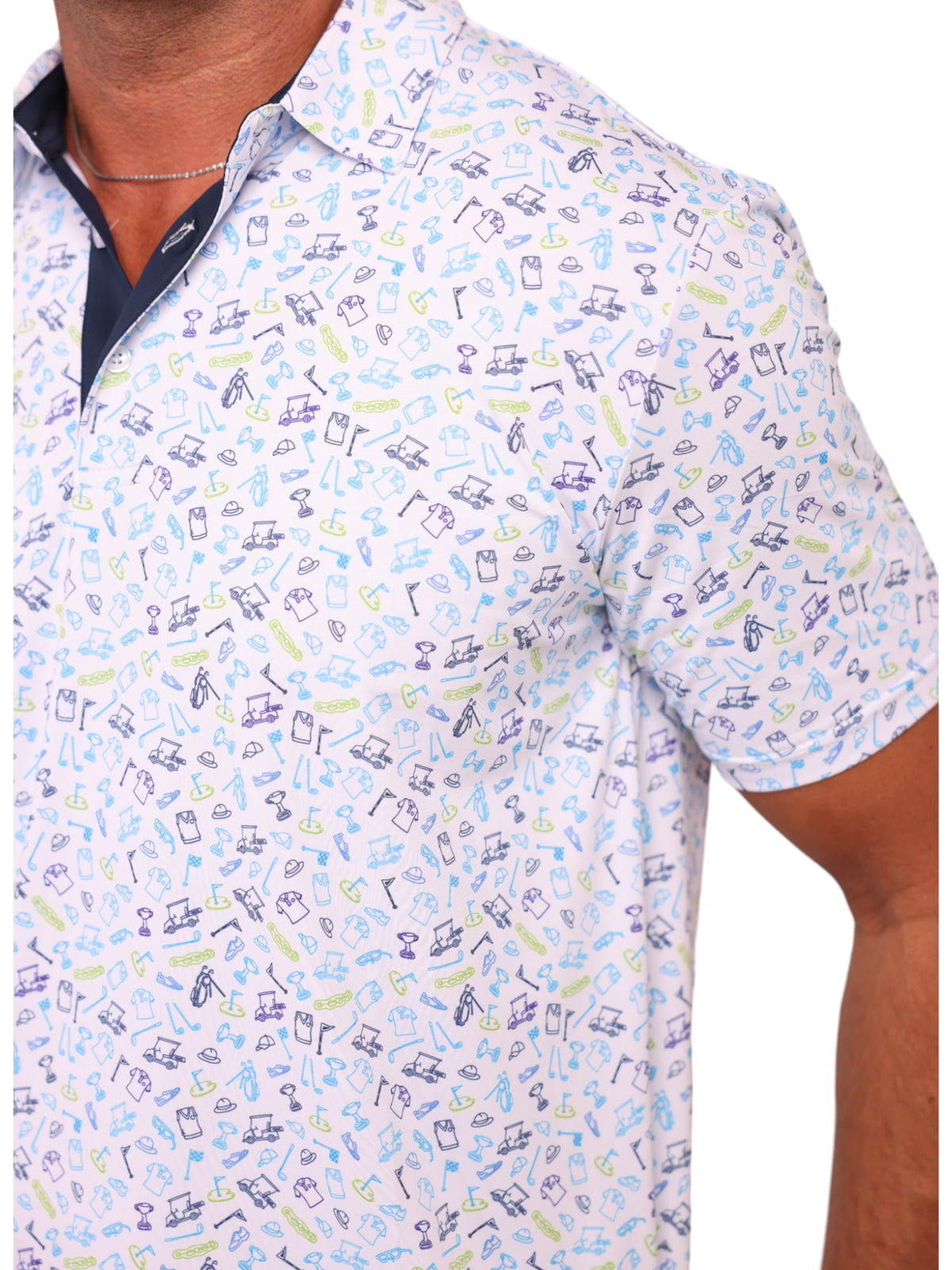 White Water Life Links Print Performance Polo