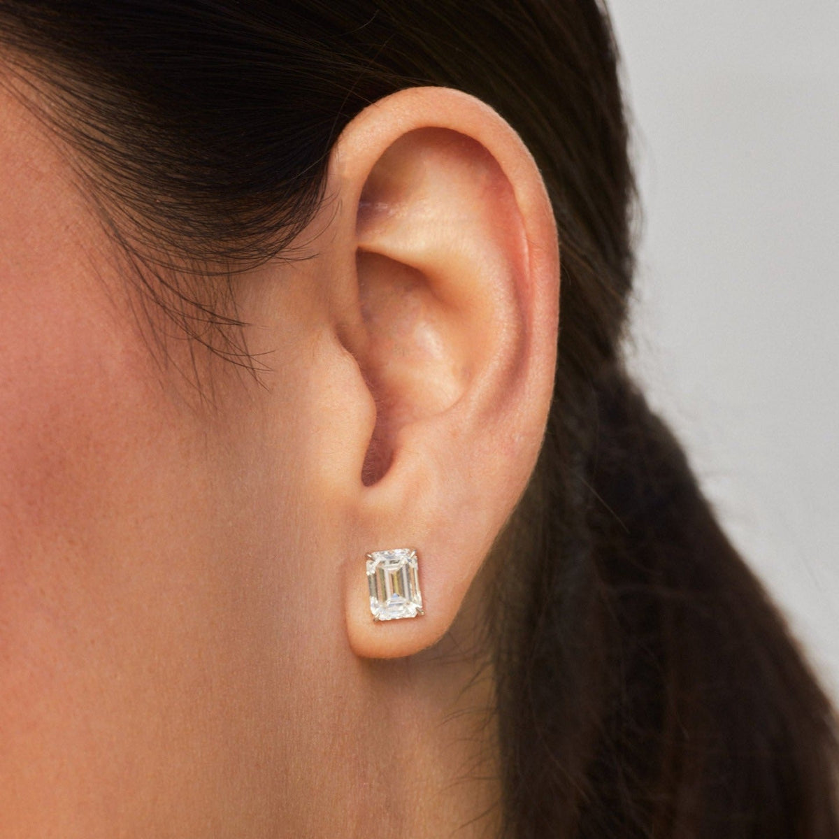 Boucles d'oreilles diamant taille émeraude VossAgin