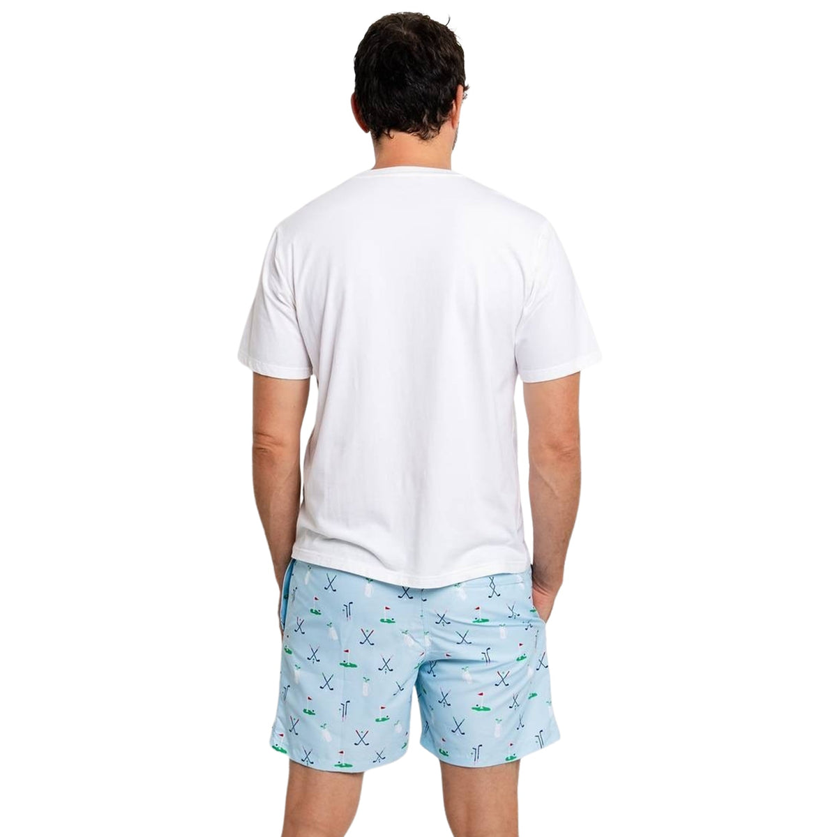 Men's Golf Blue Swim Shorts - 5.75" inseam