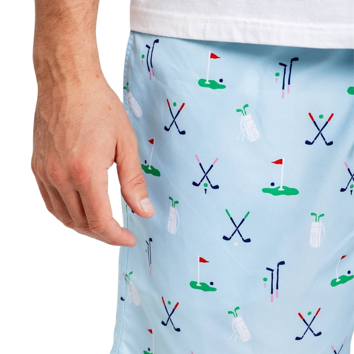 Men's Golf Blue Swim Shorts - 5.75" inseam