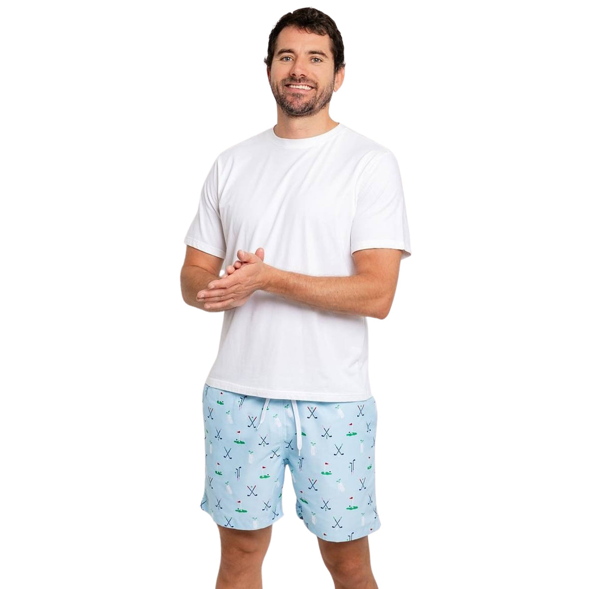 Men's Golf Blue Swim Shorts - 5.75" inseam