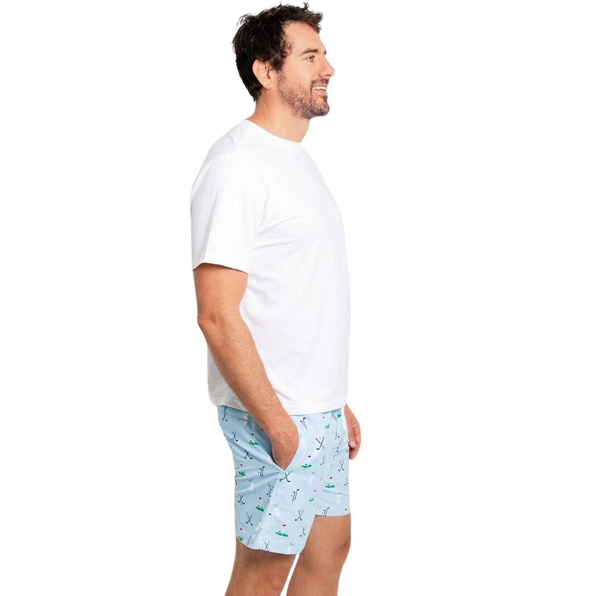 Men's Golf Blue Swim Shorts - 5.75" inseam