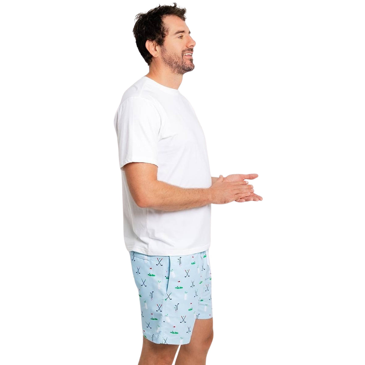 Men's Golf Blue Swim Shorts - 5.75" inseam