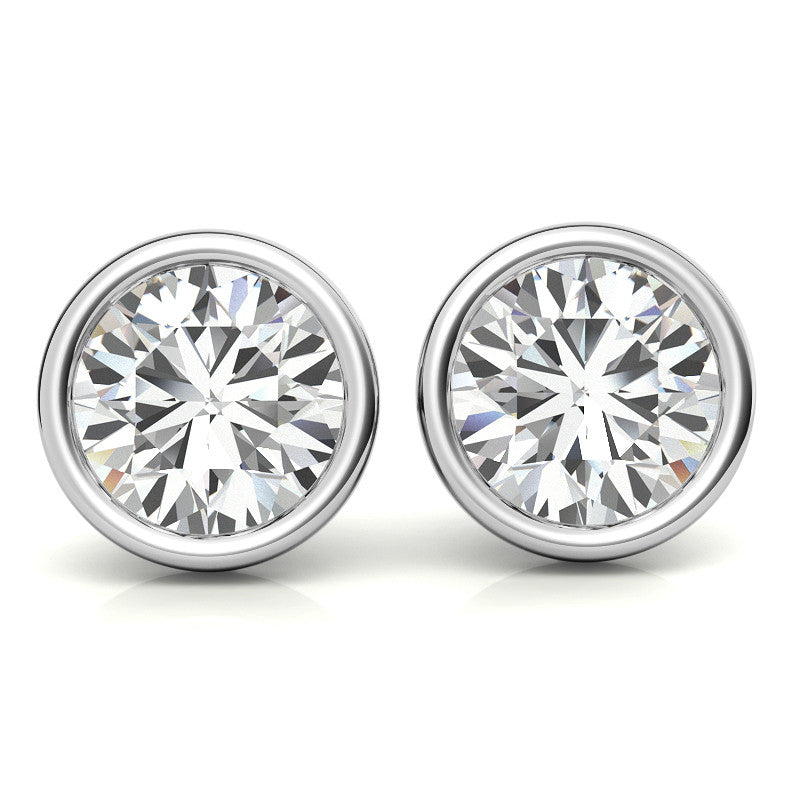 Aretes de diamantes cultivados en laboratorio corte redondo de VossAgin