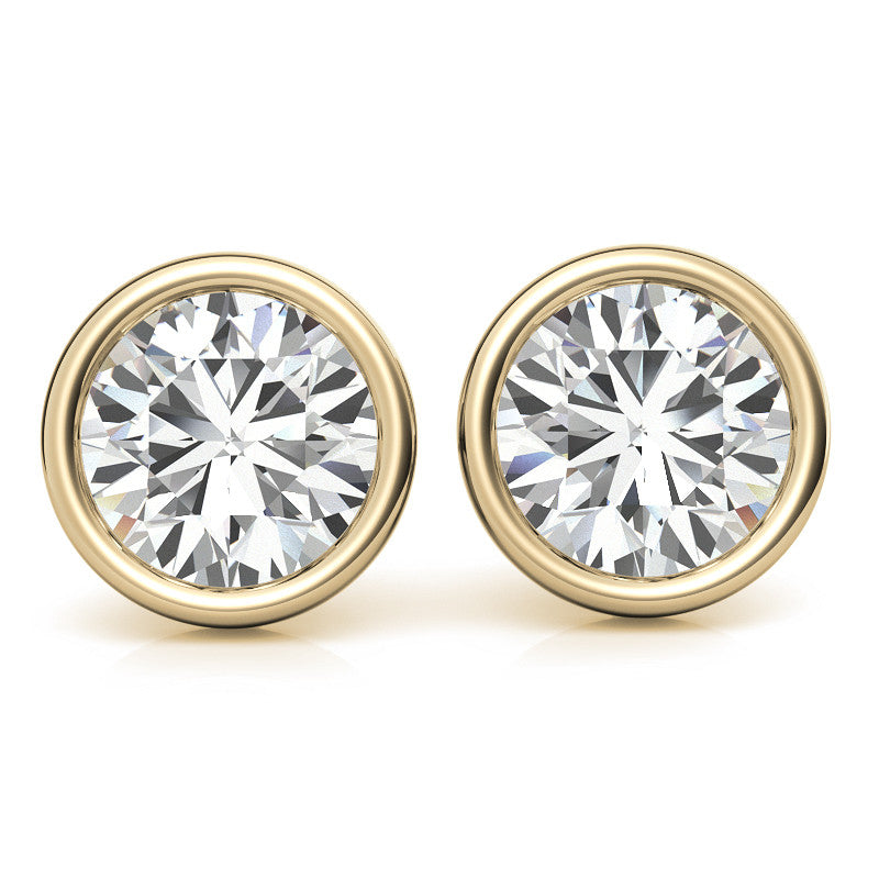 Aretes de diamantes cultivados en laboratorio corte redondo de VossAgin