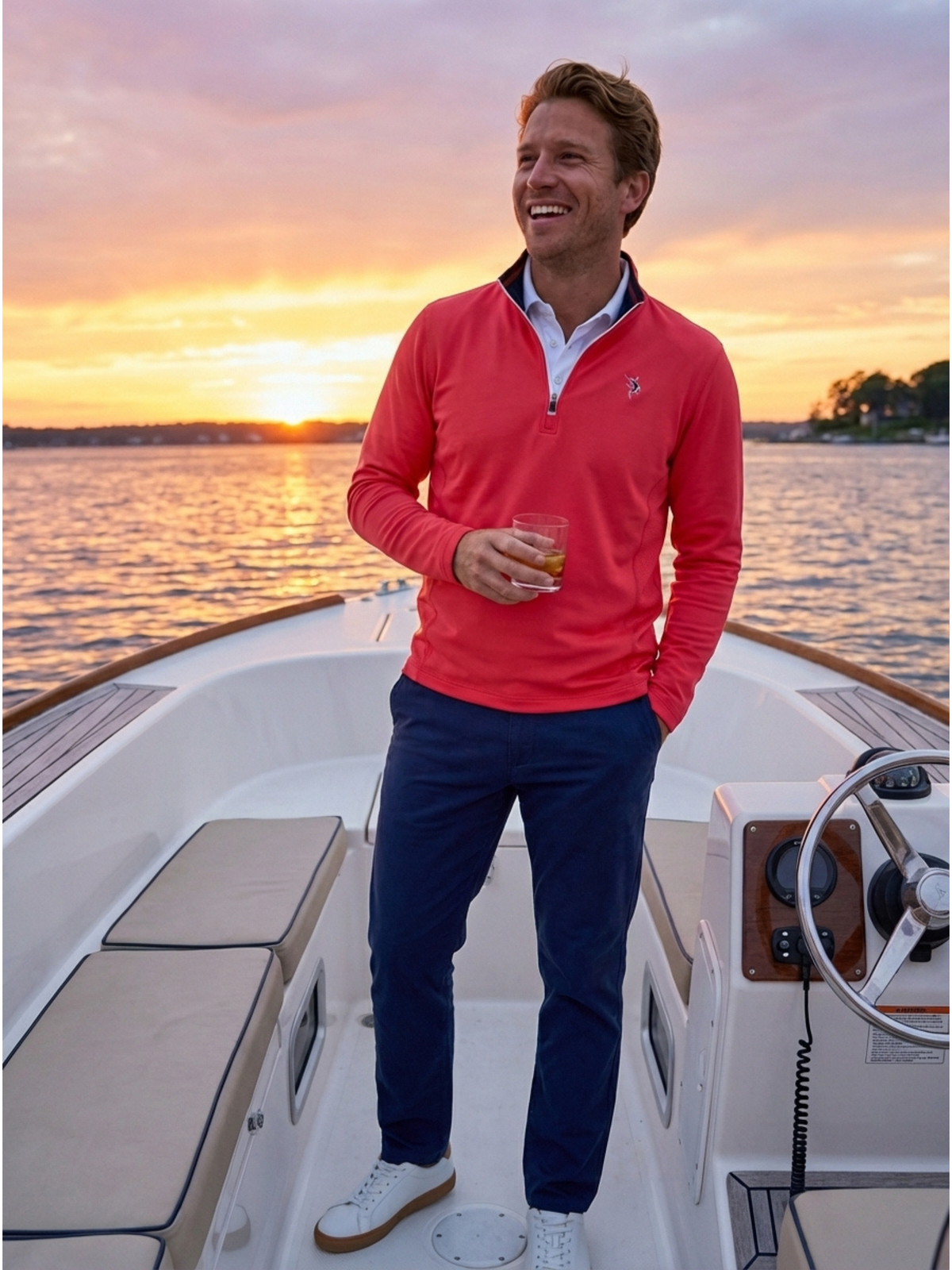 Suéter Montauk Quarter Zip de peso medio de White Water Life
