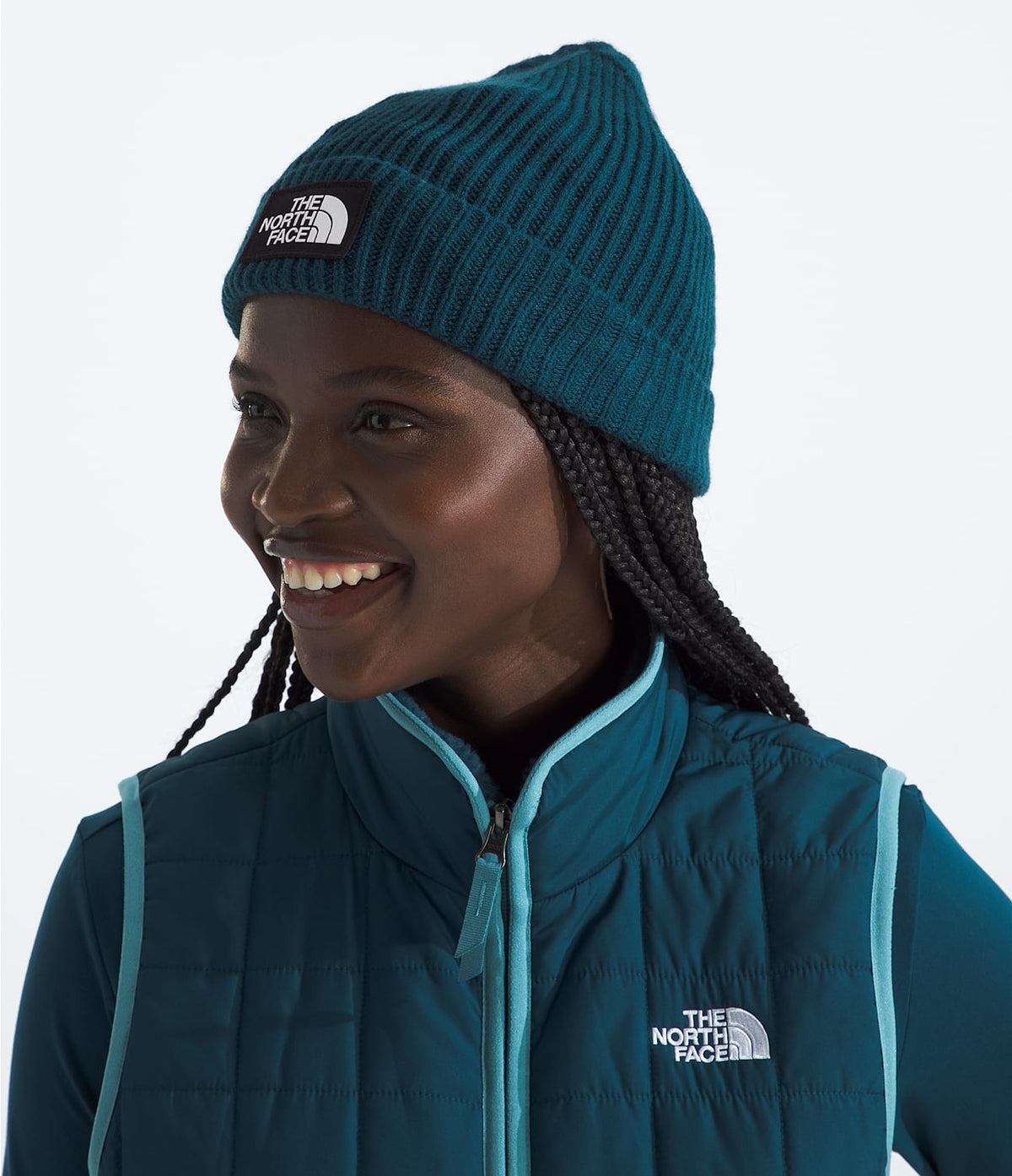 I-Max Fashions - The North Face Men's TNF Logo Box Cuffed Beanie - Midnight Petrol - One Size