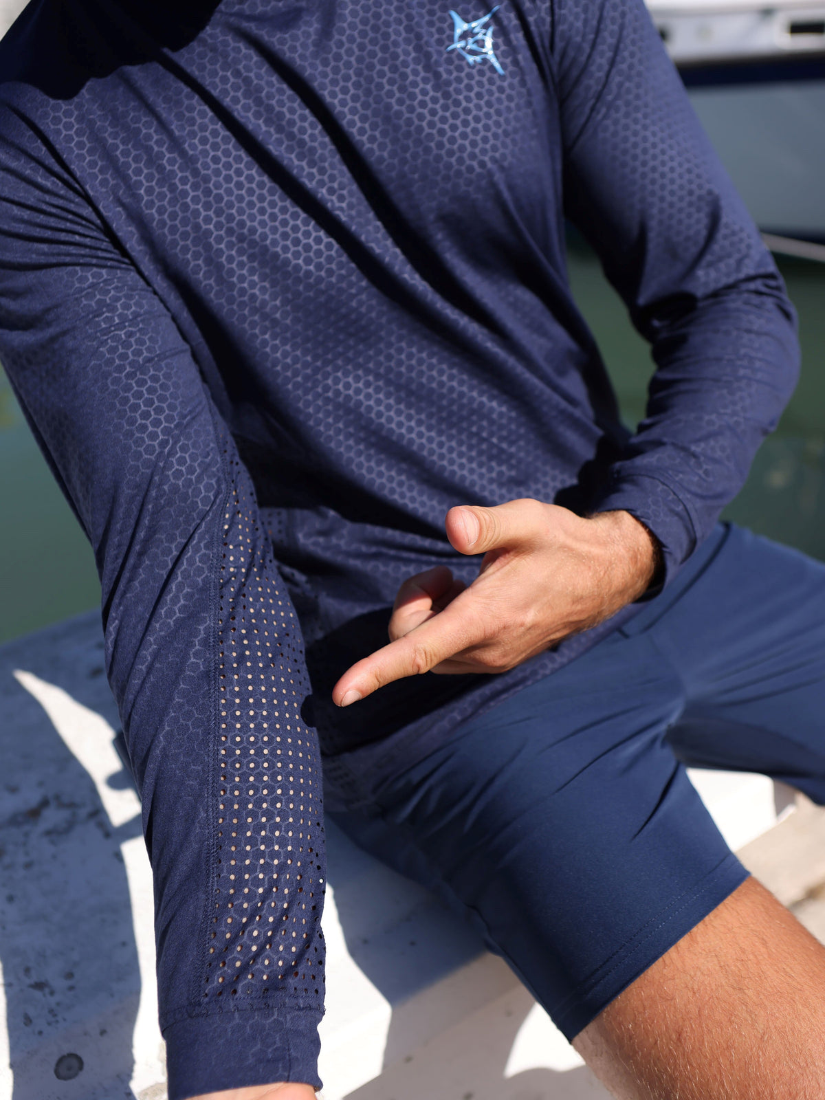 White Water Life NautiFlex Performance Tee Slate Blue