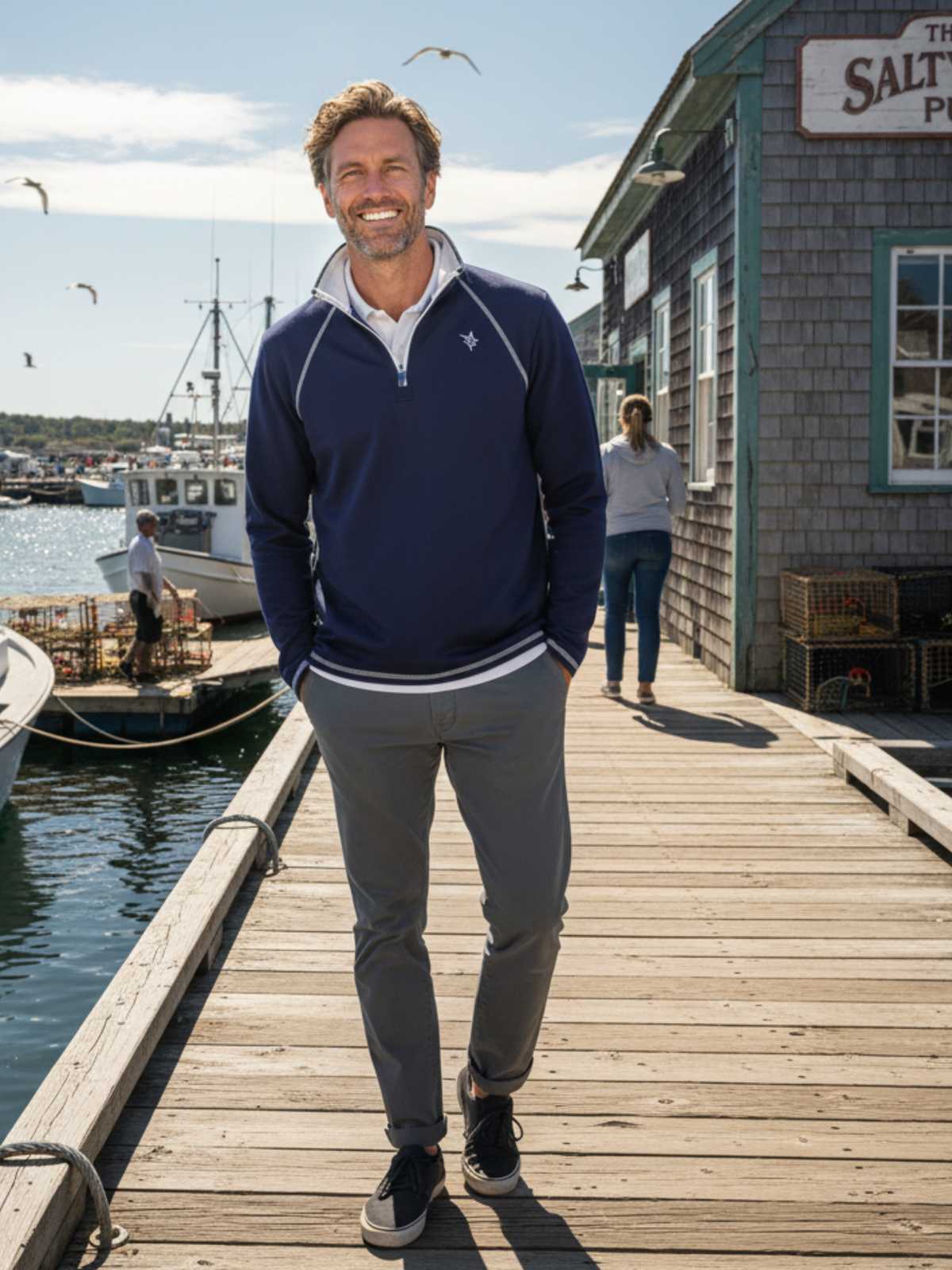 Pull zippé New Harbor White Water Life - Confort absolu