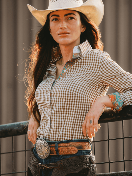 Frank & Rio Women's Gingham Western Shirt