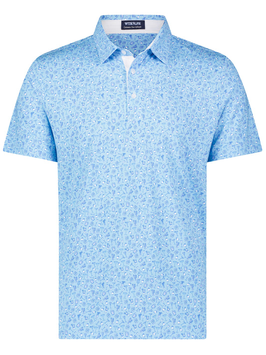 White Water Life Spirits Print Polo