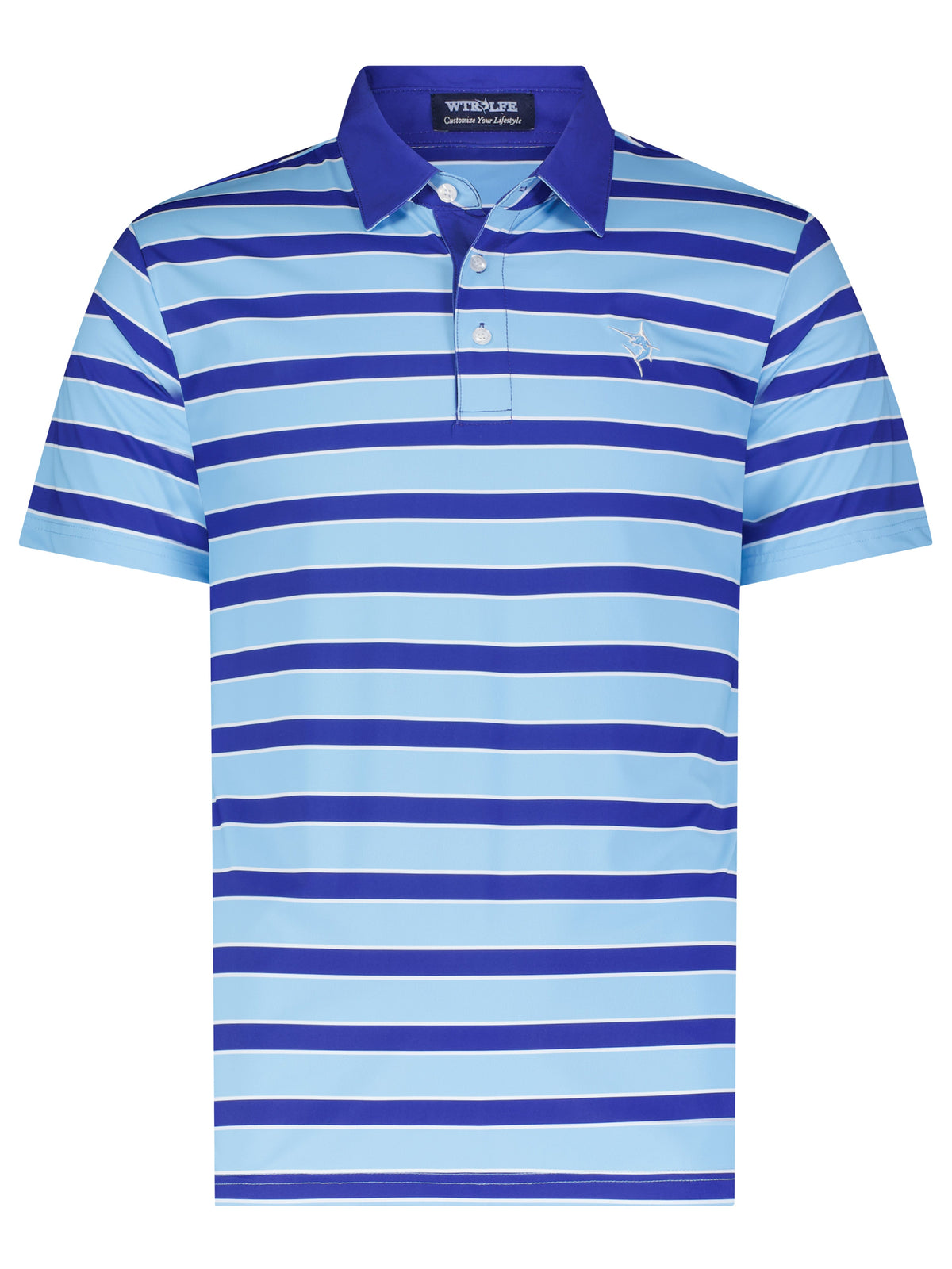White Water Life Fairway Striped Performance Polo