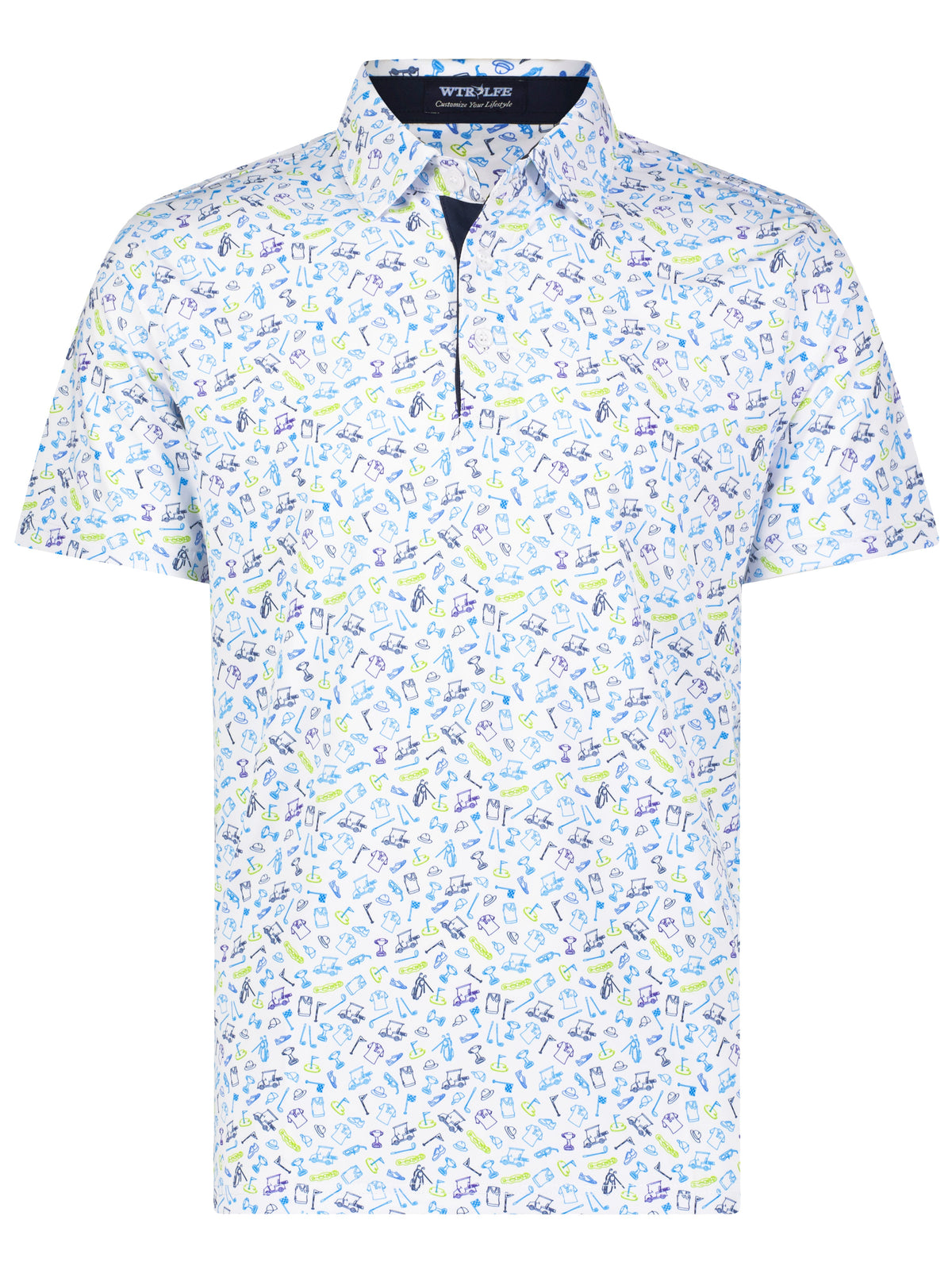 White Water Life Links Print Performance Polo