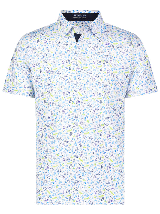 Polo de performance imprimé White Water Life Links