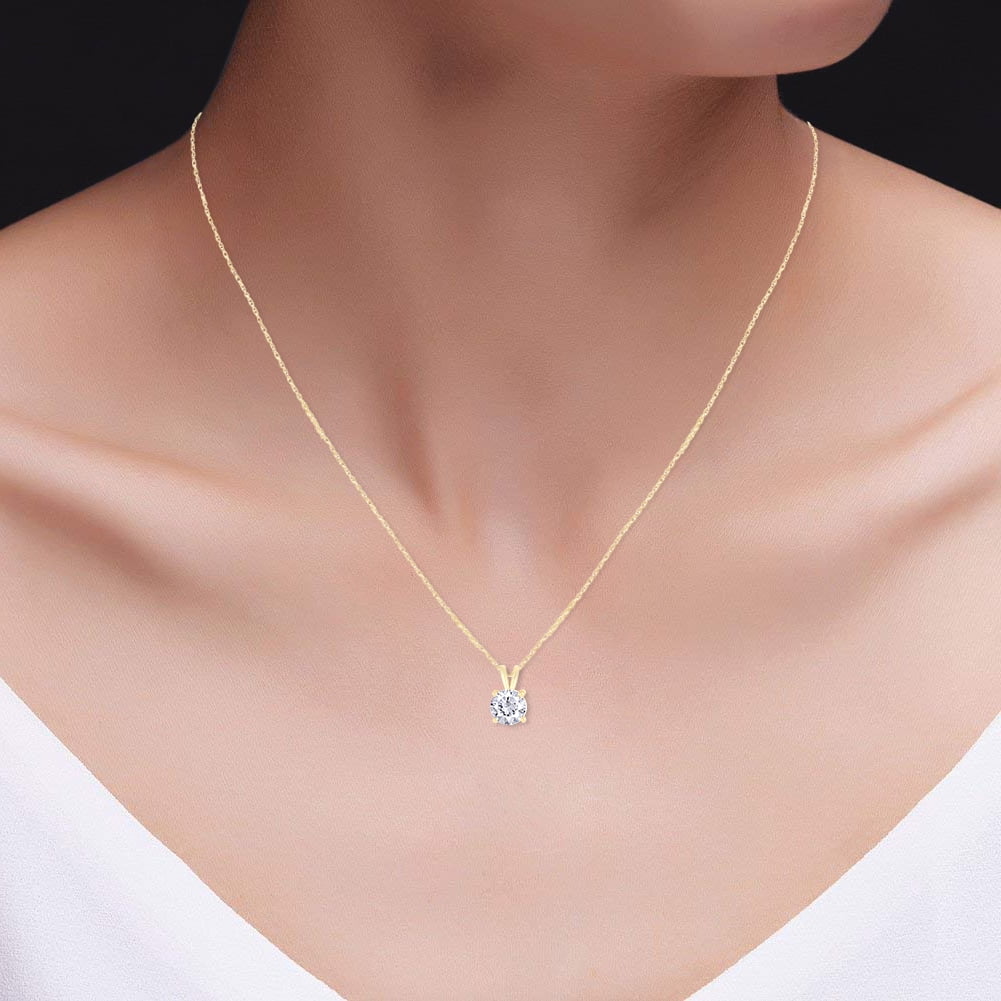 Collier solitaire en moissanite VossAgin