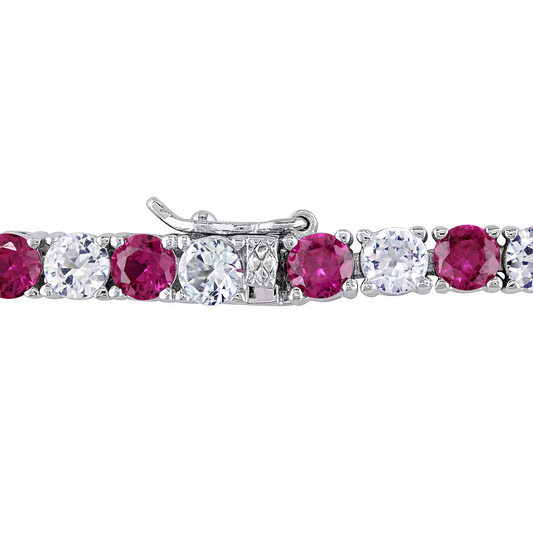 Pulsera de tenis de rubíes y zafiros VossAgin