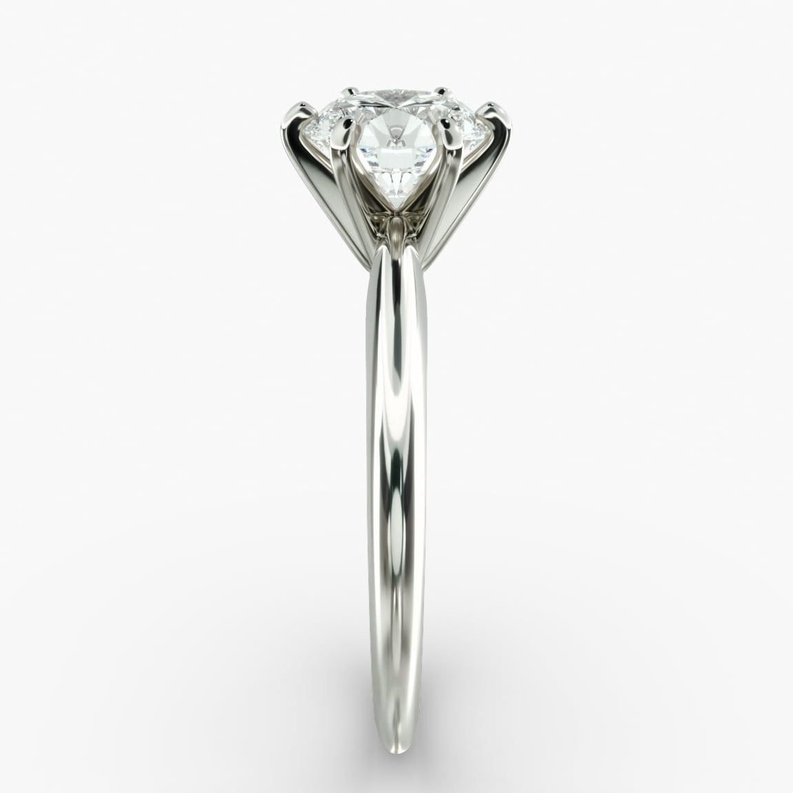 VossAgin - 3.00 CTW AGI Certified Round Lab Grown Diamond Six Prong Solitaire Engagement Ring - F-VS Clarity in 14K White Gold - 8.5