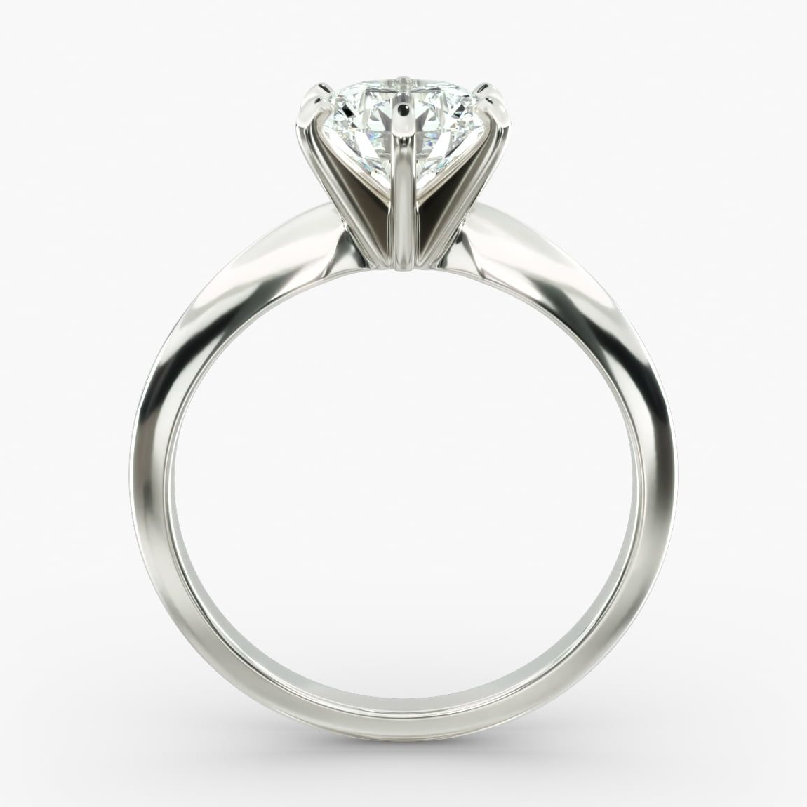 VossAgin - 3.00 CTW AGI Certified Round Lab Grown Diamond Six Prong Solitaire Engagement Ring - F-VS Clarity in 14K White Gold - 8.5
