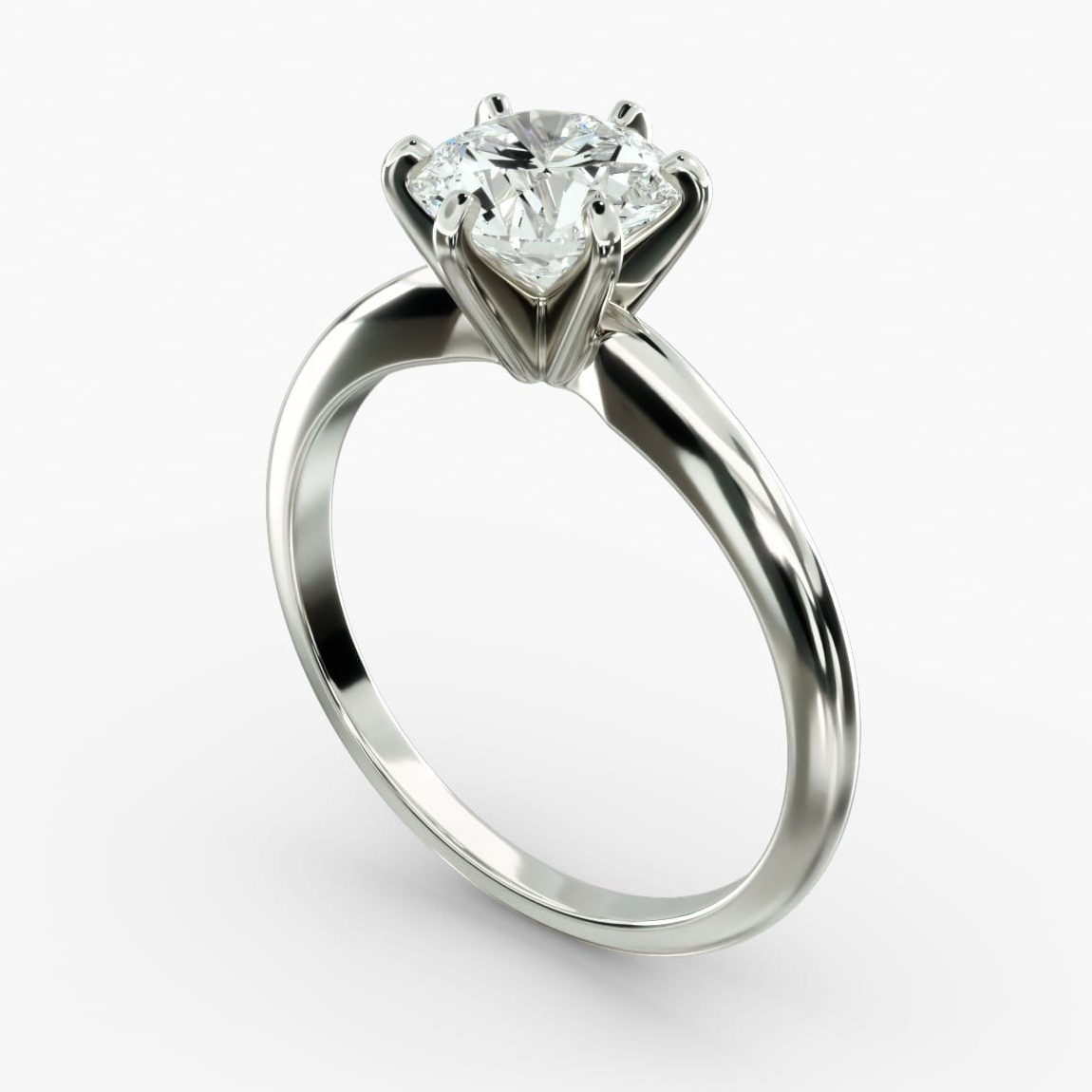 VossAgin - 3.00 CTW AGI Certified Round Lab Grown Diamond Six Prong Solitaire Engagement Ring - F-VS Clarity in 14K White Gold - 8.5