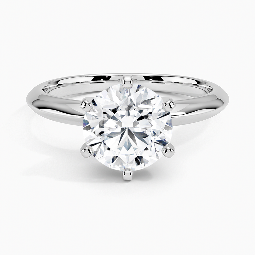 VossAgin - 3.00 CTW AGI Certified Round Lab Grown Diamond Six Prong Solitaire Engagement Ring - F-VS Clarity in 14K White Gold - 8.5