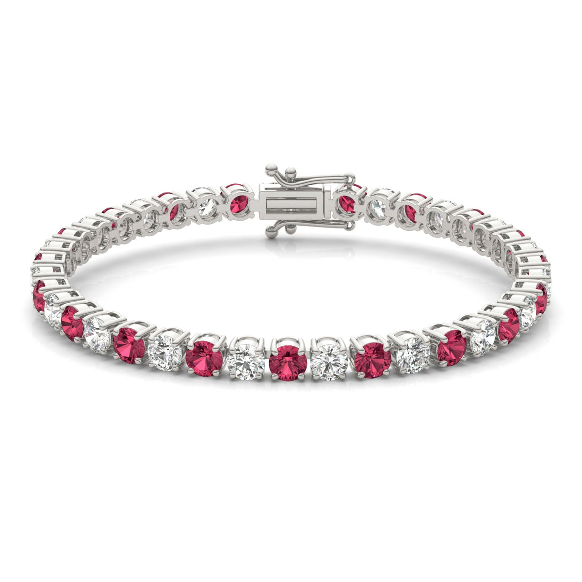 Pulsera de tenis de rubí y diamante VossAgin