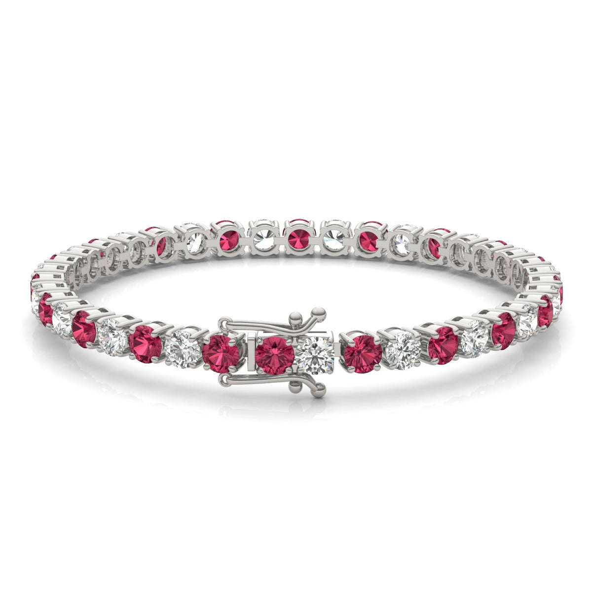 Pulsera de tenis de rubí y diamante VossAgin
