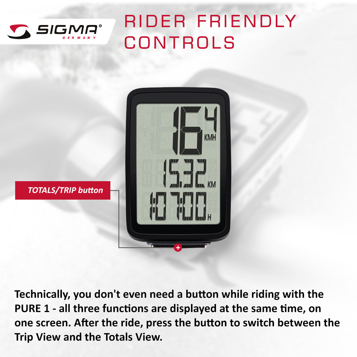 Compteur de vélo Zeitbike Sigma Pure 1 ATS