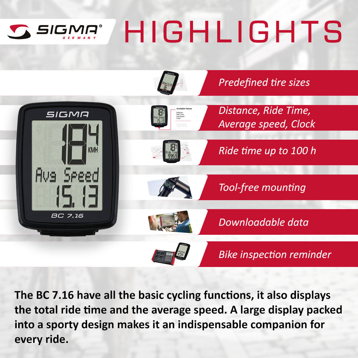 Sigma BC 7.16 Cyclecomputer