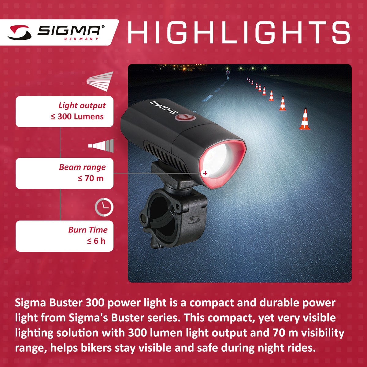 Sigma Buster 300 Bicycle Light