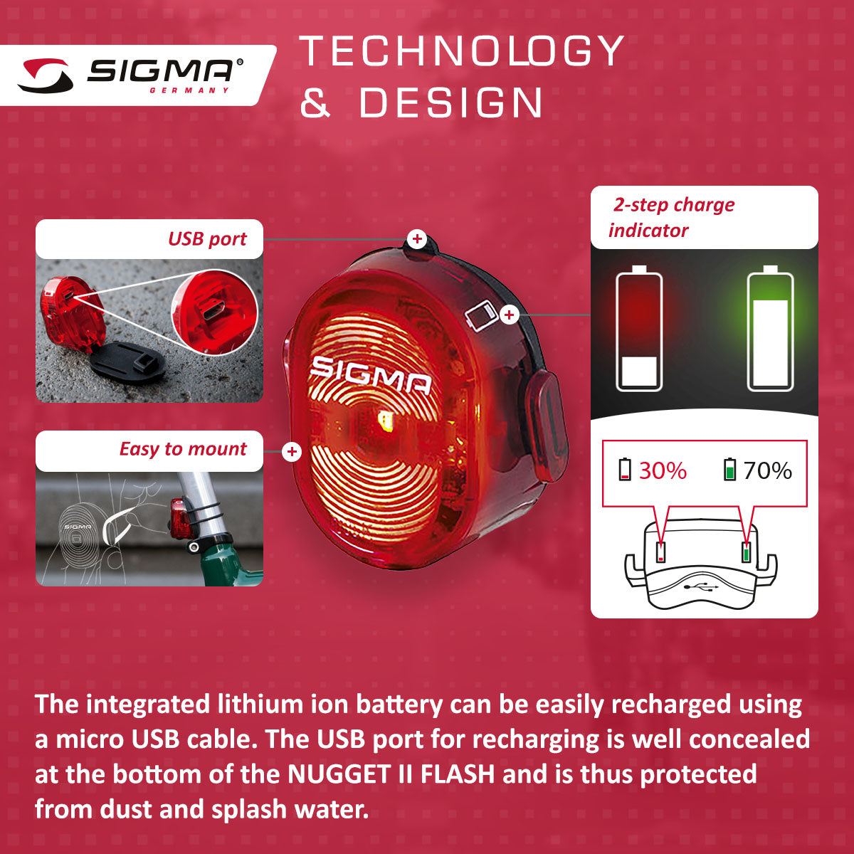ZEITBIKE - Sigma Nugget II Bicycle Taillight - Nugget II