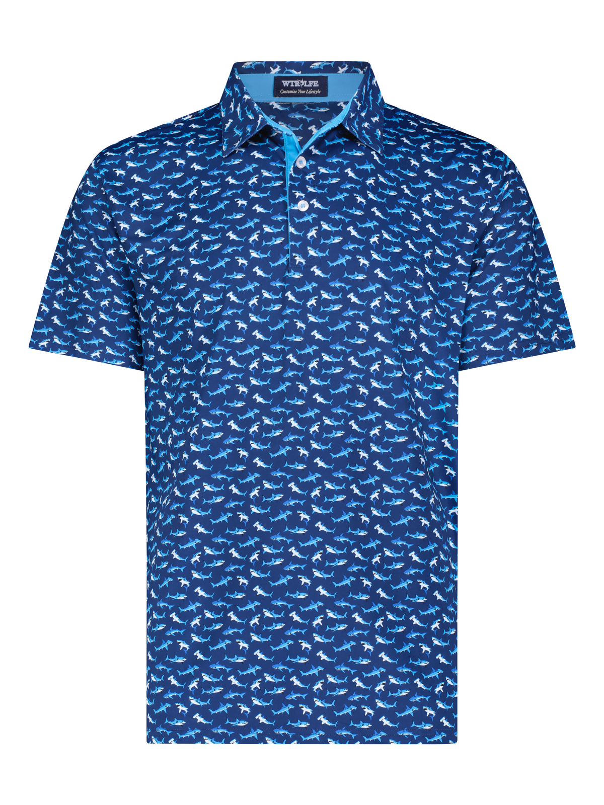 White Water Life Sharks Performance Polo Shirt