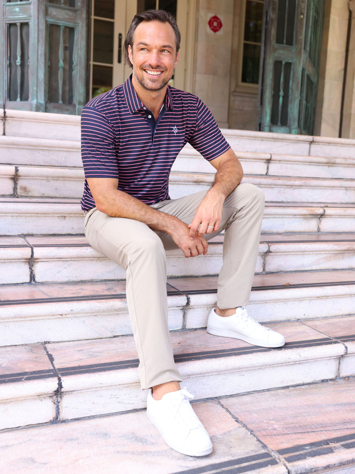 White Water Life Striper Performance Polo Shirt
