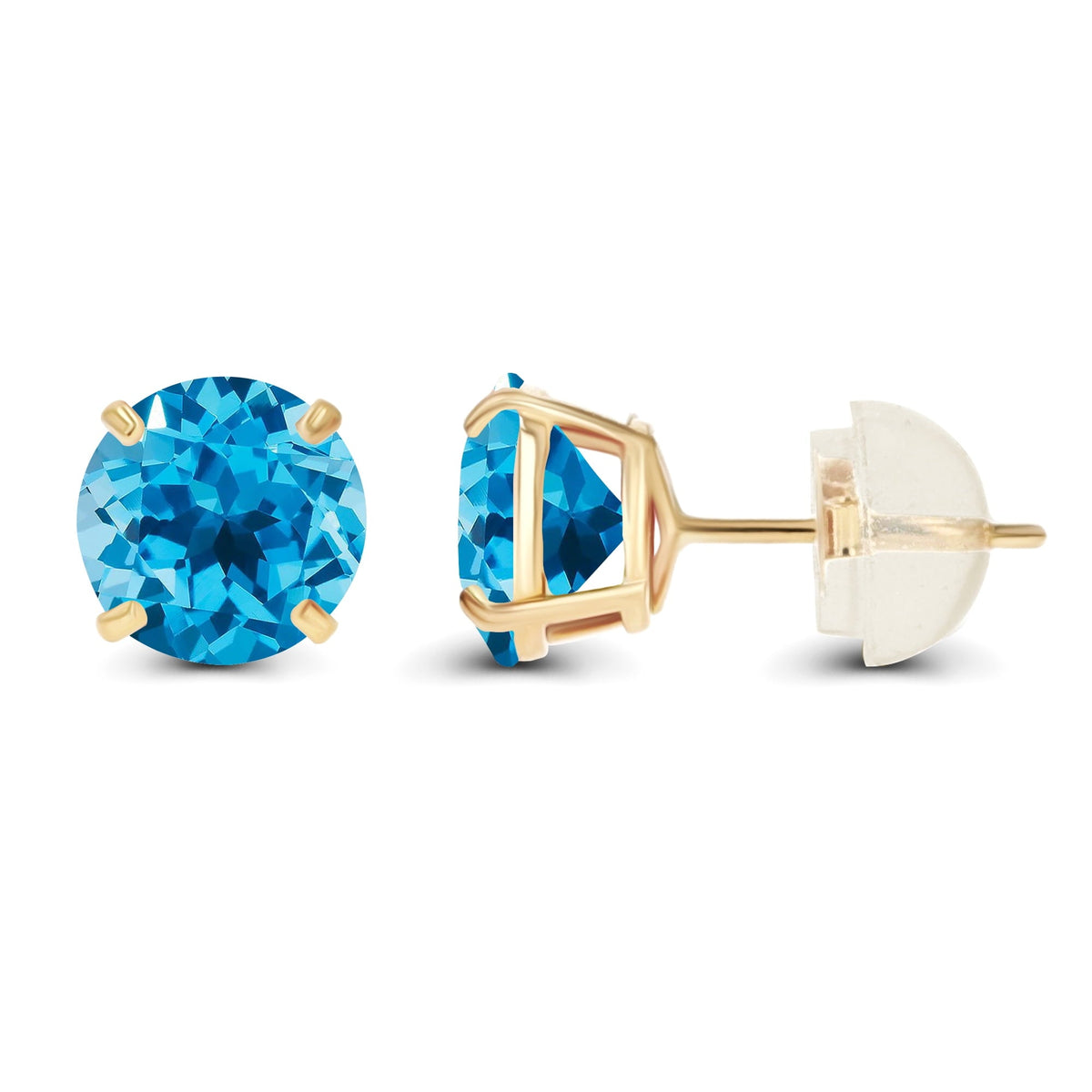 Aretes de broquel con topacio azul suizo de VossAgin