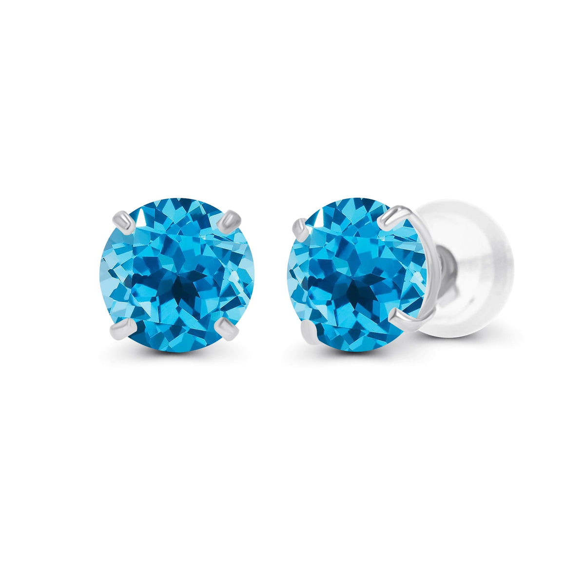 Aretes de broquel de topacio azul suizo VossAgin