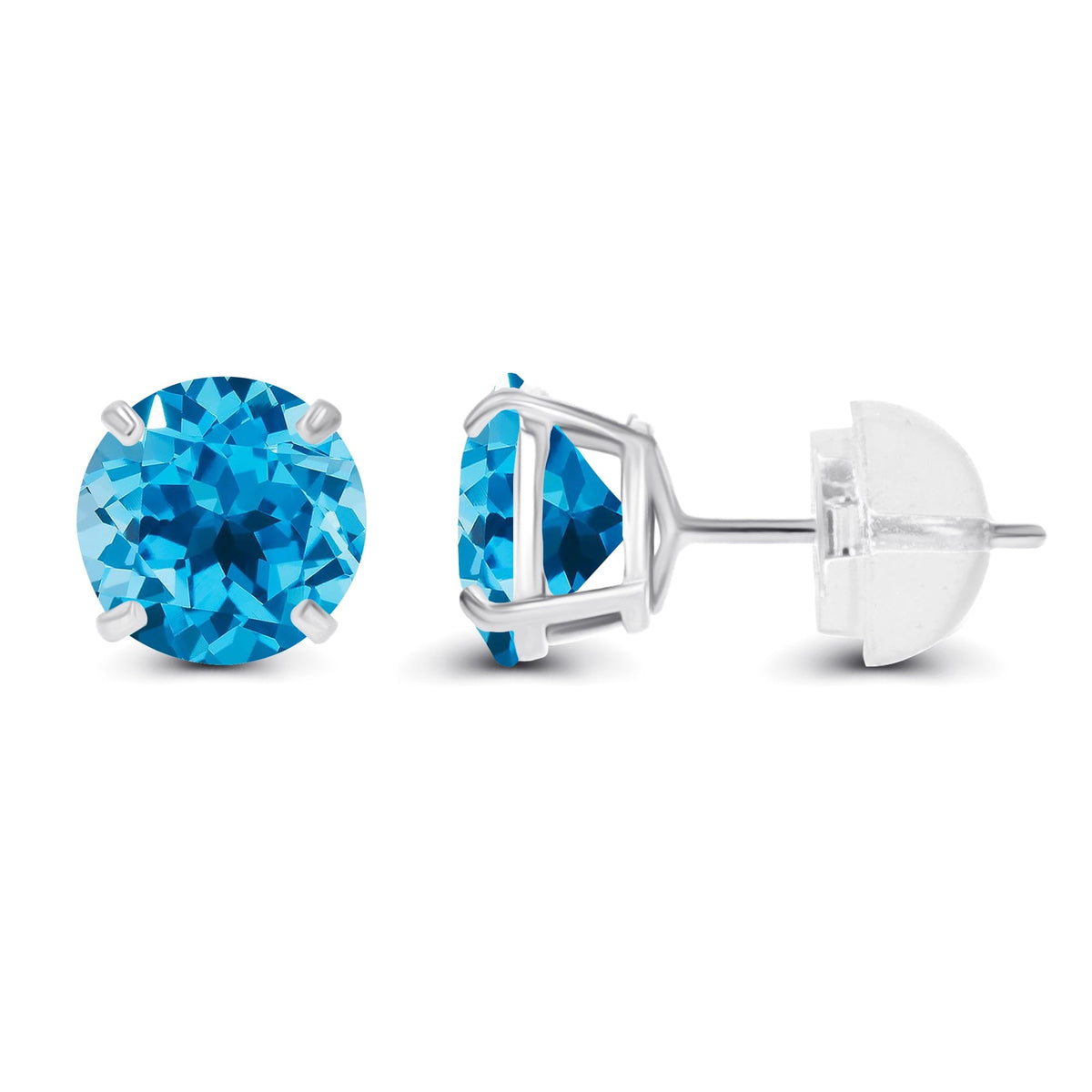 Aretes de broquel de topacio azul suizo VossAgin
