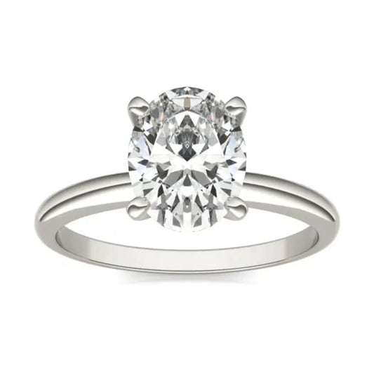 VossAgin - Oval Lab Grown Diamond Solitaire Engagement Ring - 8.5