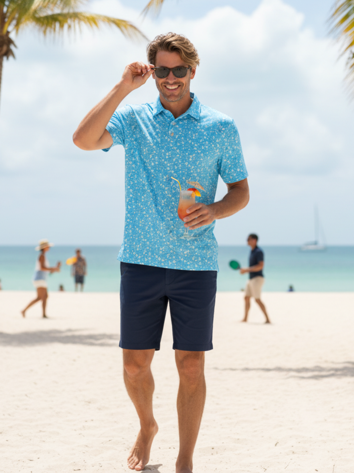 White Water Life Vacation Performance Polo Shirt