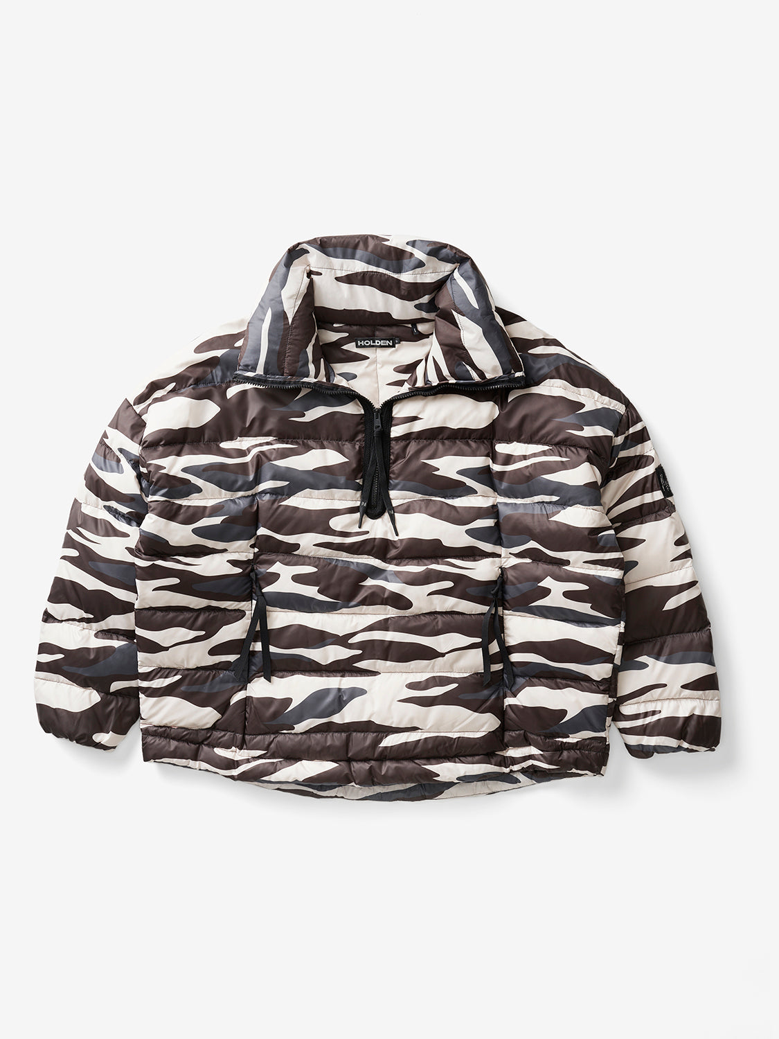 Holden Outerwear Daunen-Half-Zip mit Zebramuster