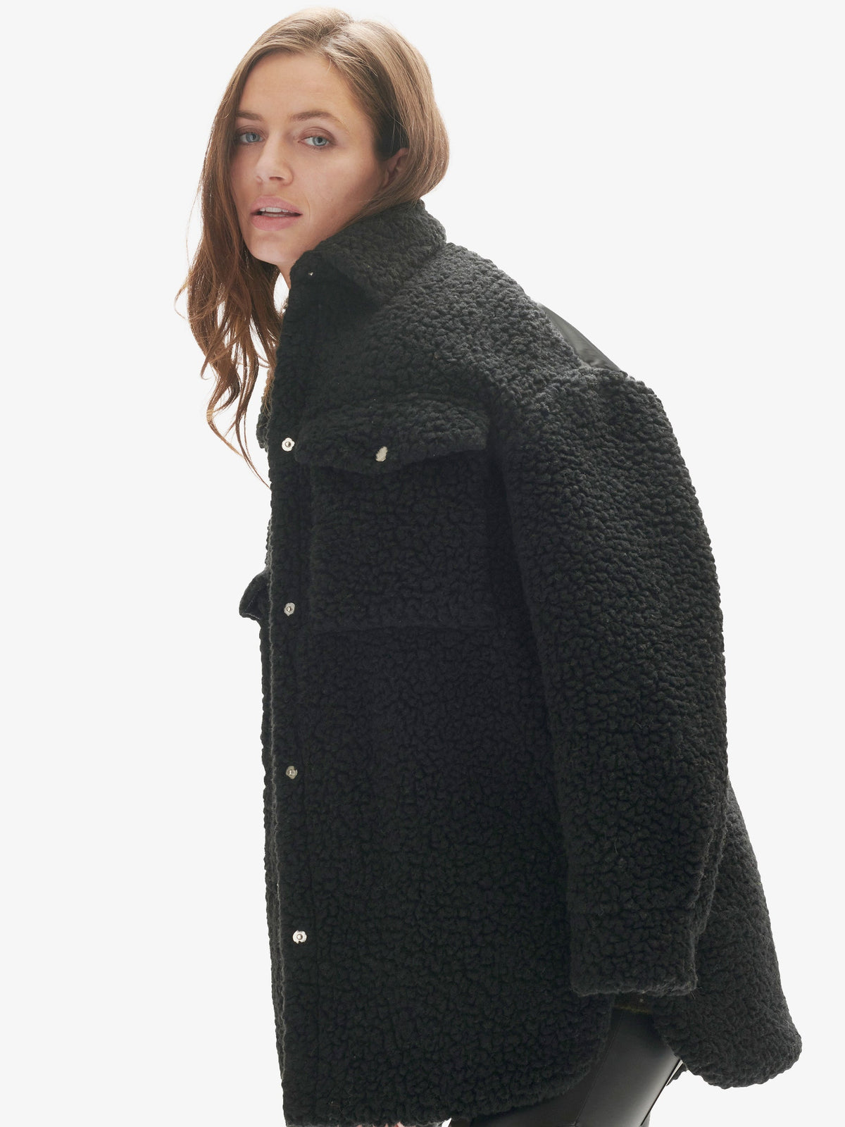 Chaqueta tipo camisa de lana acolchada con sherpa de Holden Outerwear