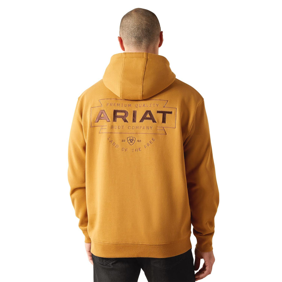 Ariat Fleece Logo Pullover Hoodie Southwest Simple Bone Brown