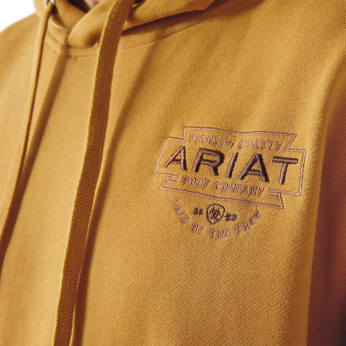 Ariat Fleece Logo Pullover Hoodie Southwest Simple Bone Brown