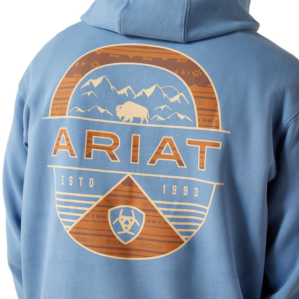Ariat Fleece Logo Pullover Hoodie Southwest Simple Bone Brown
