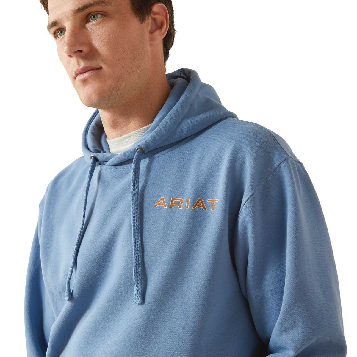 Ariat Fleece Logo Pullover Hoodie Southwest Simple Bone Brown
