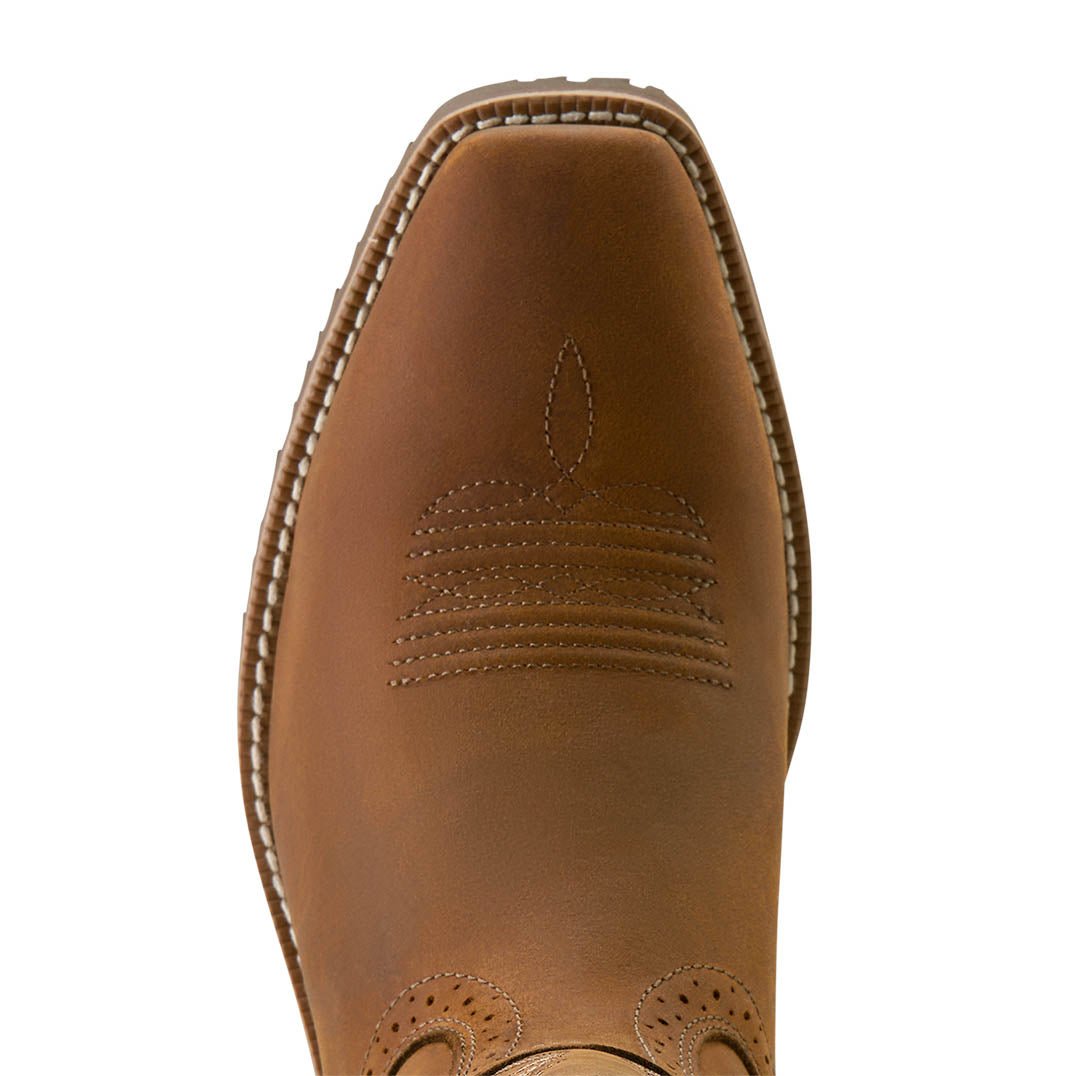 Jeffers - Ariat Men's Hybrid Roughstock Square Toe Cowboy Boots - Distressed Brown - 9.5 - Pair