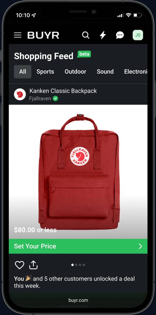 Explore real-time shopping activity in the feed